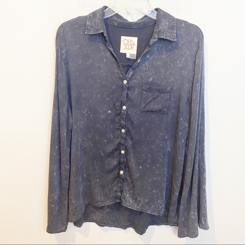 Chaser Washed Blue Button-Down Shirt